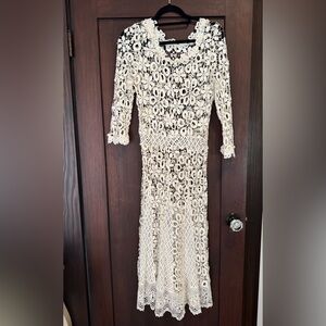 Free People white crochet style bohemian dress